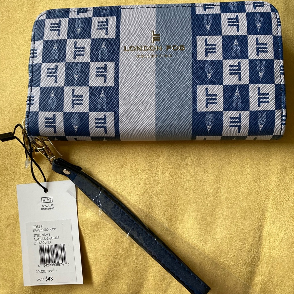 London Fog Adalia Signature Zip Around Wallet